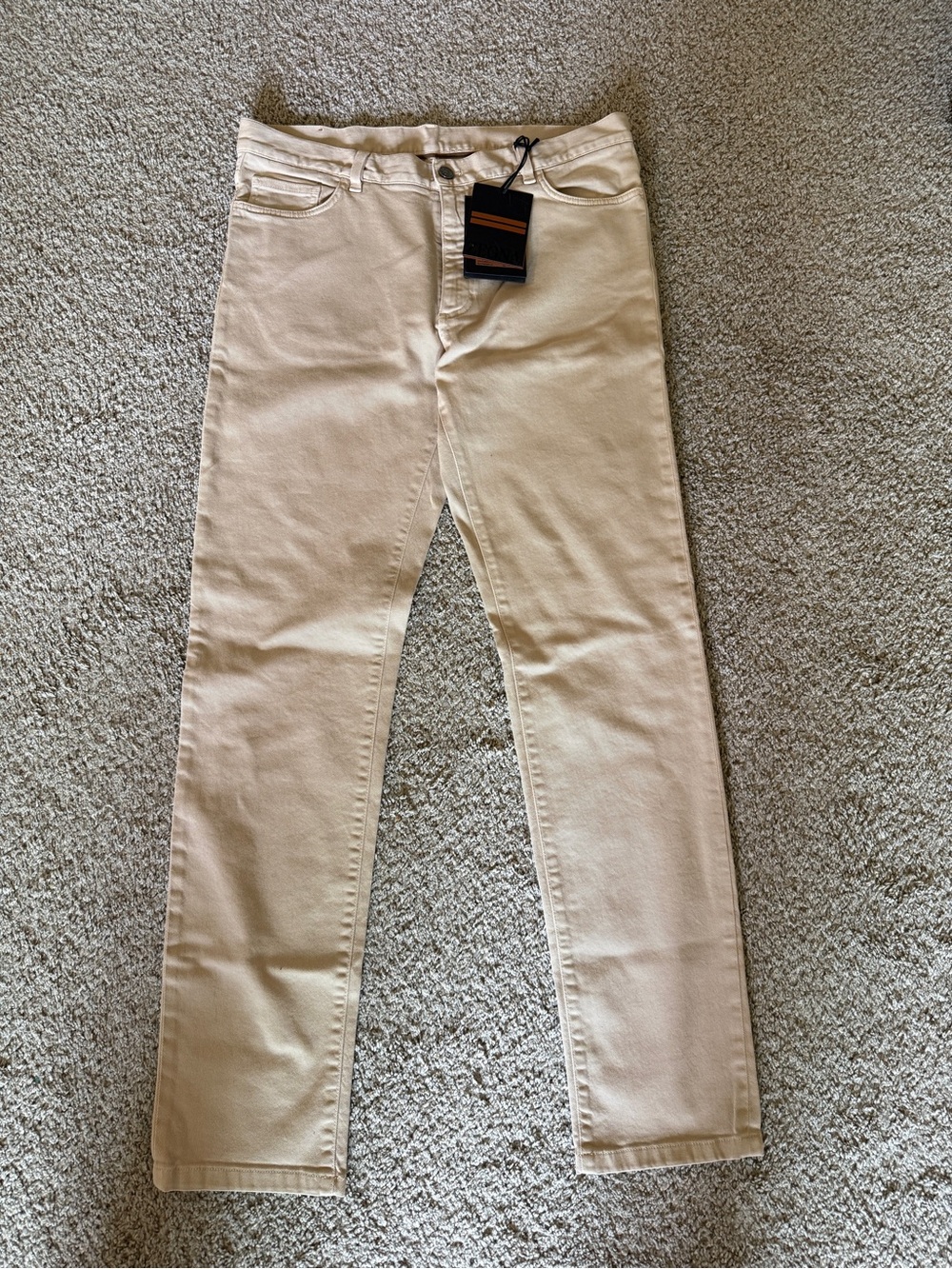 Zegna Roccia Slim Jeans NWT Sz 36 Light Beige